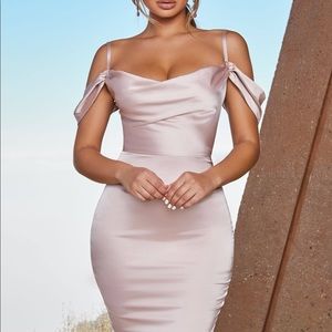 Oh Polly MODERN ROMANCE 
SATIN DRESS IN BLUSH